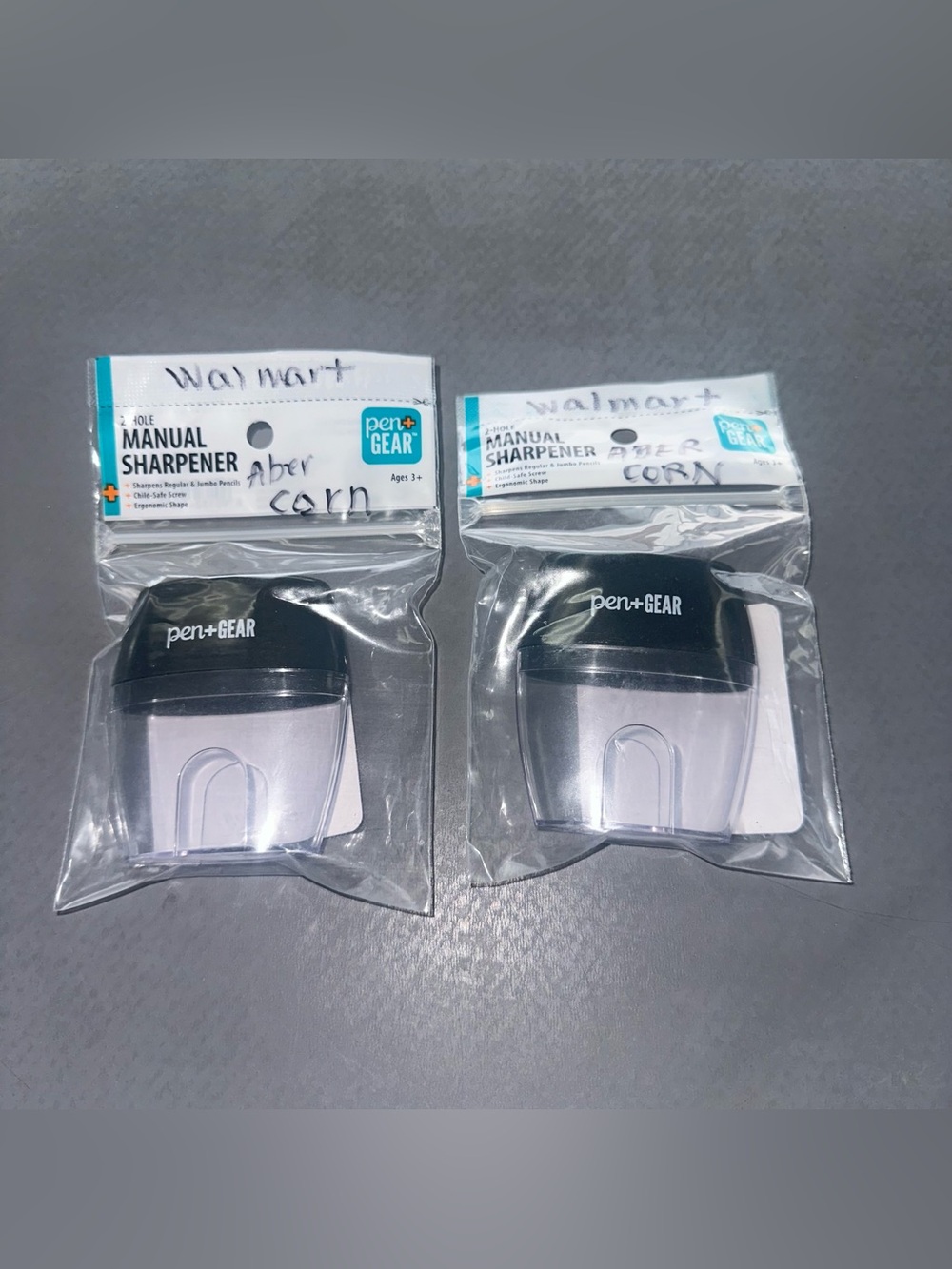 Pen+Gear 2-Hole Manual Pencil Sharpener Black Handheld Manual Set Of  2 Sealed